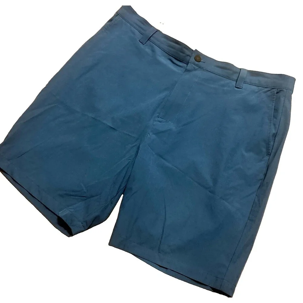 Banana Republic Mens 40 Chino Blue Cotton Blend Stretch Golf Performance Shorts